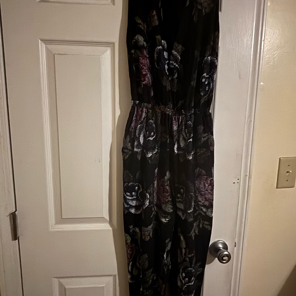 Lululemon Athletica Black Floral Jumpsuit